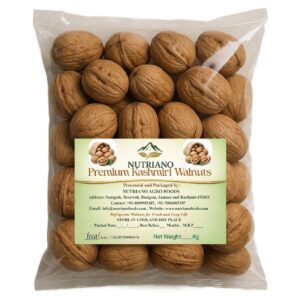 NUTRIANO Premium Kashmiri Walnuts| In Shell| Big Size| Super Quality-1Kg| Fresh| Natural & Crunchy