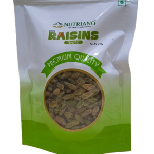 Nutriano Premium Green Raisins (Kishmish) – Long, Seedless & Naturally Sweet – Rich in Iron & Fiber – Healthy Dry Fruit Snack – 250g Pack